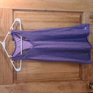 Small purple under armor racetrack workout tank